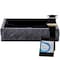 Novatto Square Black Granite Vessel Sink with Chiseled Exterior and Matte Black Drain NOSV-ANSQMB - alternate 1